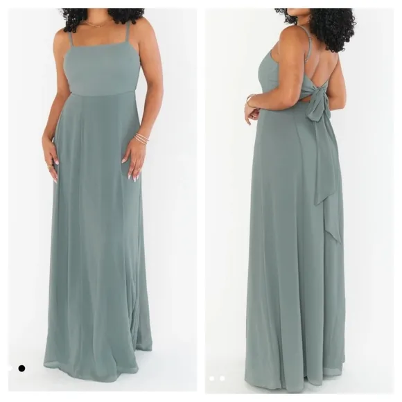 Show Me Your MuMu Lauren Tie Maxi Dress Crisp Bridesmaid Dress - Image 2