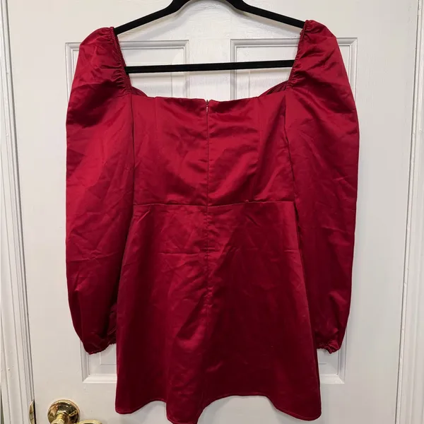Princess Polly Della Long Sleeve Mini Dress Burgundy Ruched NWT Size‎ 4 - Image 8