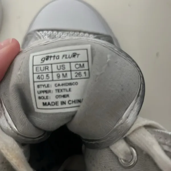 Gotta Flurt Women’s Silver Sequin Disco 2 Hi Top Sneakers Size 9 - Image 9