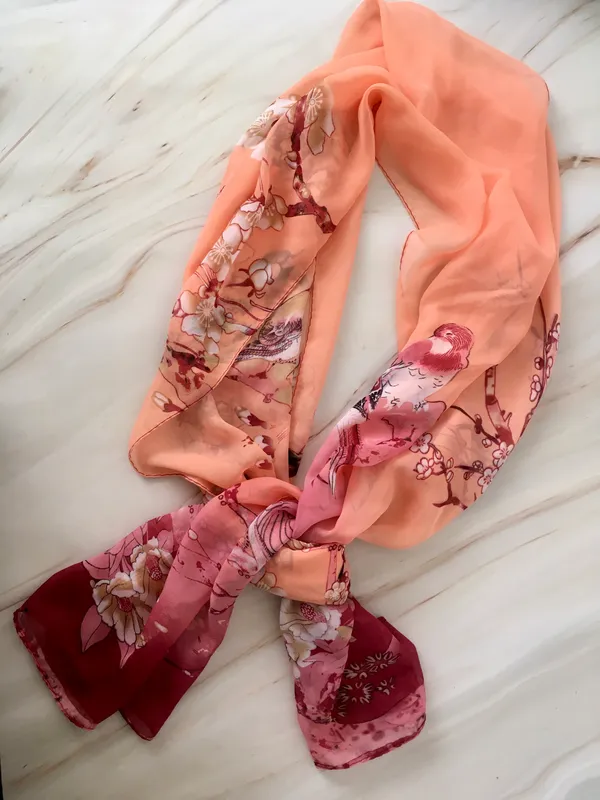 Coral Red Scarf Multiple - Image 2