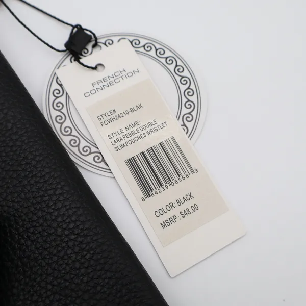 French Connection Lara Pebble Double Slim Pouches Wristlet Black - Image 3