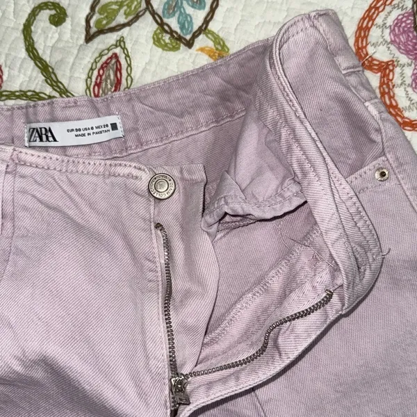 ZARA women’s size 6 lavender light purple front slit jeans business casual - Image 8