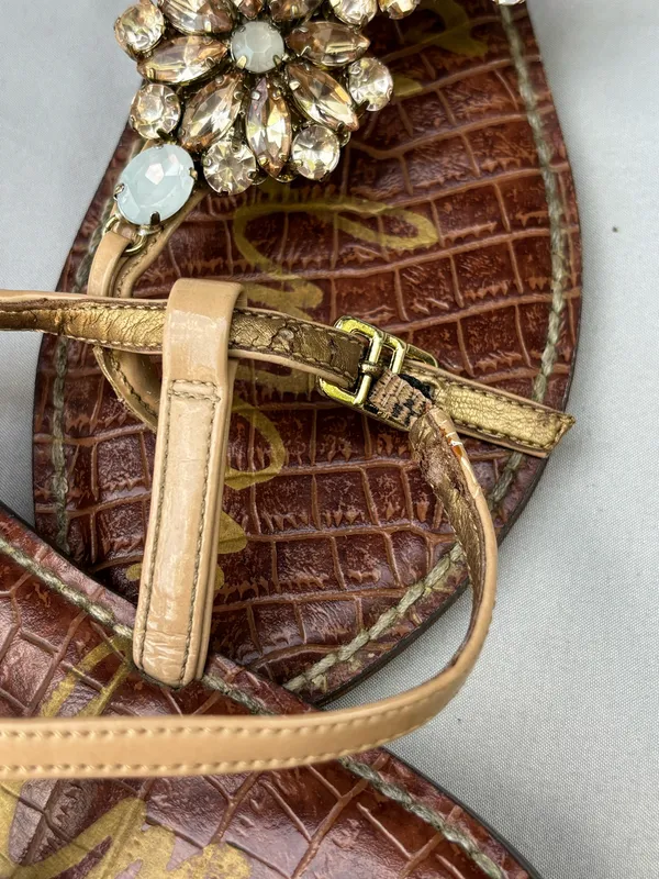Sam Edelman Grayson Embellished Thong Sandal Size 7.5 M - Image 7