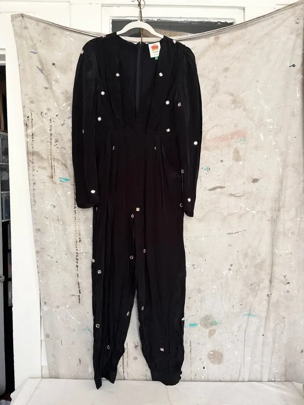 Farm Rio Black Mirror Embroidered Jumpsuit - Image 3