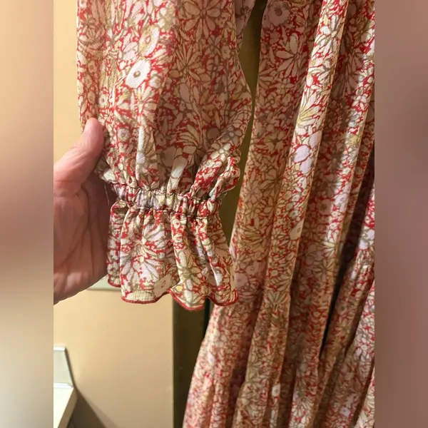 NWT Feeling Groovy Maxi Dress in red & cream - Image 9