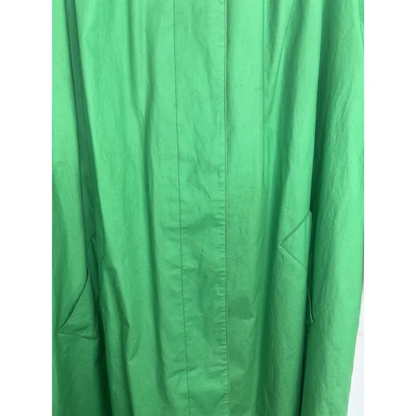 Vtg 90s Jones New York Kelly Green Trench Balmacaan Coat L/XL FLAWs Minimalist - Image 11