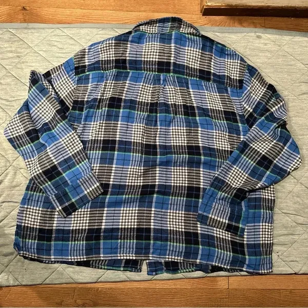 Aerie By Aritza Long Sleeve Womens Shirt Plaid Nwot Blue Xl - Image 7