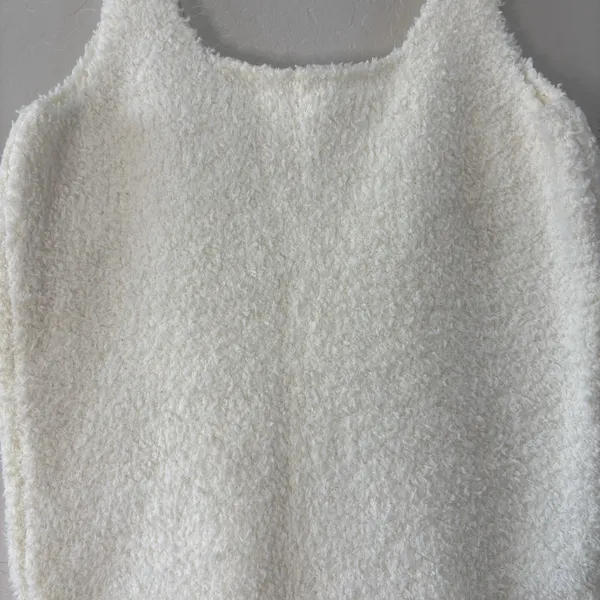 Skims‎ Sherpa Knit Tank Top 2X/3X Bone Ivory Cozy Soft NWOT Stretch Sleeveless - Image 5