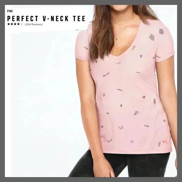 🆕Pink Perfect V-Neck Tee S🆕 - Image 2