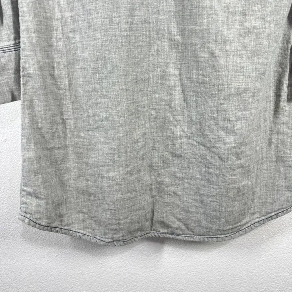 Rock 47 by Wrangler Shirt Dress‎ Western Cross Embroidered Long Sleeve Gray S - Image 7