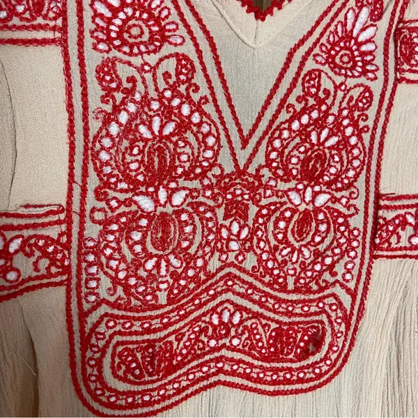 Free People‎ Wind Willow Embroidered Tunic Shift Mini Dress Size Small Tassels - Image 14