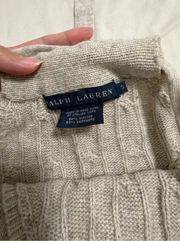 Ralph Lauren cream cable cashmere knit halter dress in a Size S - Image 4