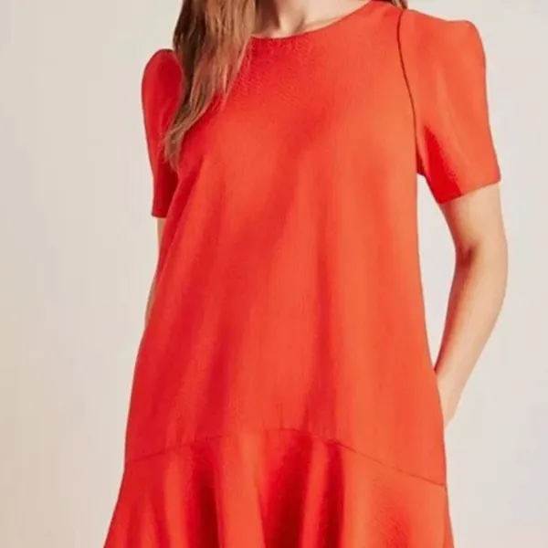Maeve by Anthropologie Red Rousseau Flounced Knee Length Dress - Size - 4 - NWT - Image 2