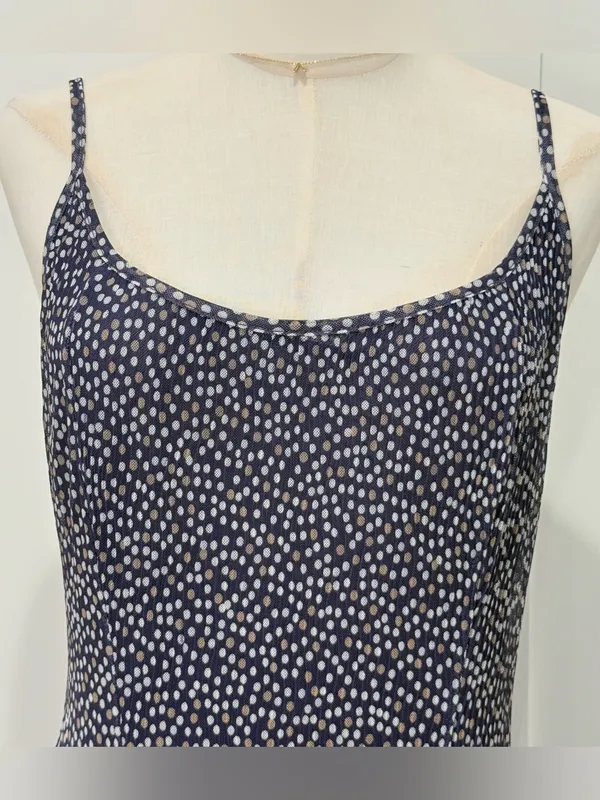 Free People Zoey Printed Maxi Dress Large Blue Polka Dot Boho Minimal Vacation - Image 8
