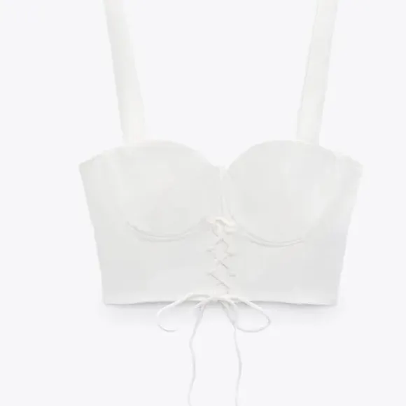 NWT‎ Zara white corset top - Image 2