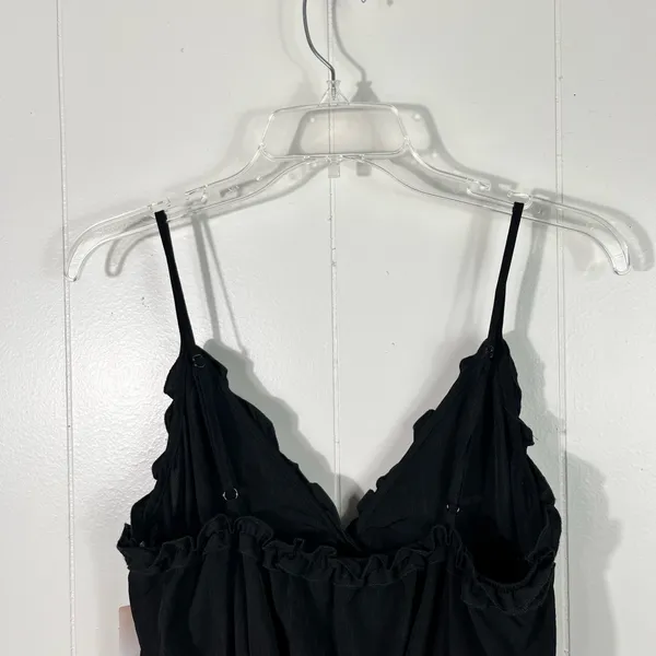 Inspired Hearts Black Ruffle Trim Fit & Flare Mini Tank Dress Medium M NWT - Image 7