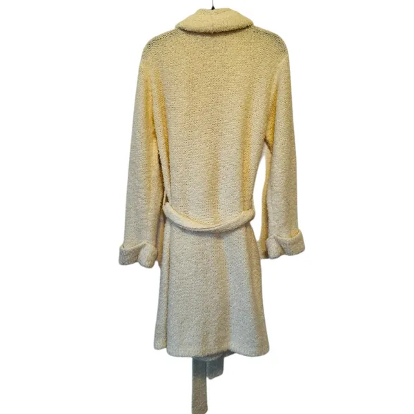 Vintage Victoria’s Secret Robe Mid Length Ivory Wool Blend Y2K Spa Loungewear - Image 8