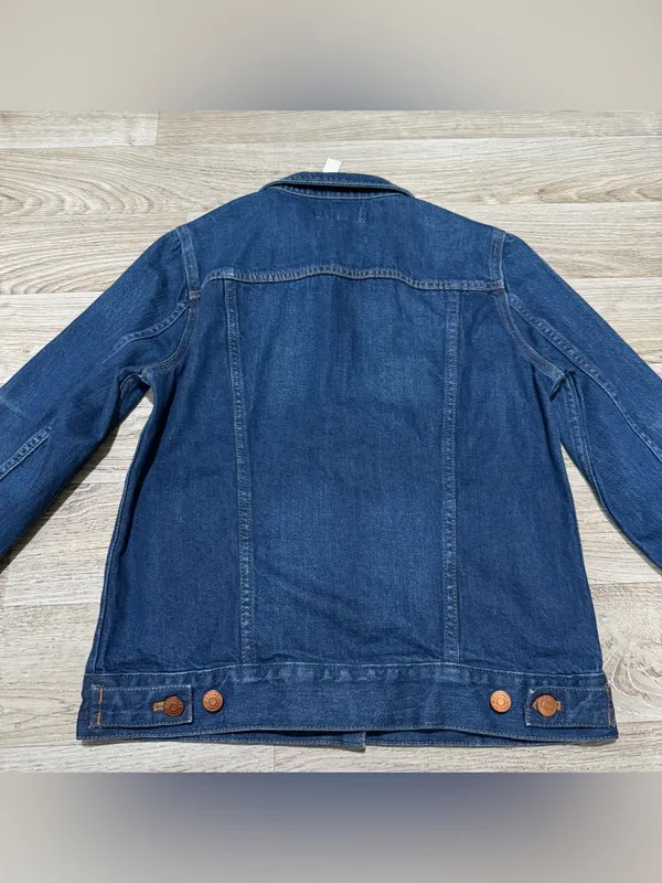 Madewell Women’s Classic Blue Denim Jacket Size Medium - Image 5