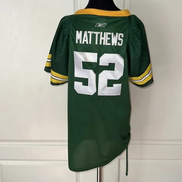Green Bay Packers #52 Matthews Superbowl Xlv Jersey Nfl Reebok Football - Image 5