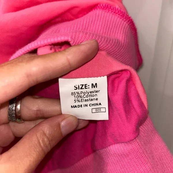 2 Tone Pink Short Sleeve Top Women's Medium - Image 6