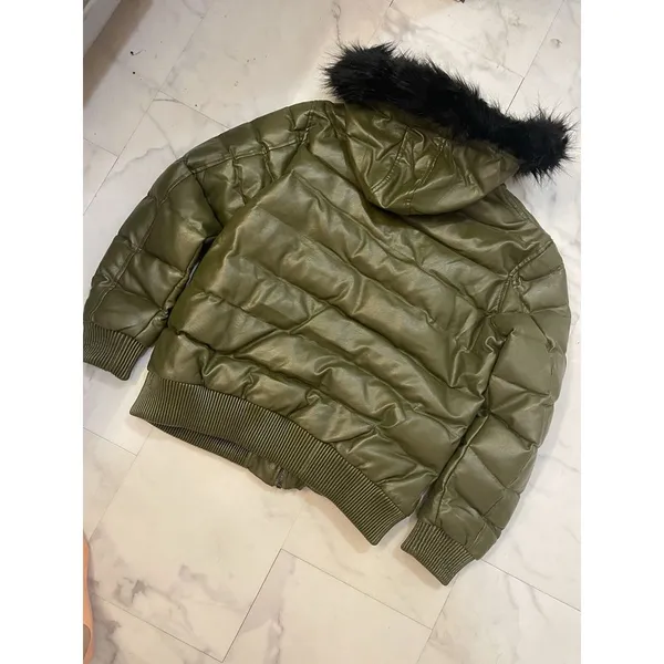 Men's Olive Green Jacket Robert Phillipe Jacket‎ Removeable Fur Hood - Image 5