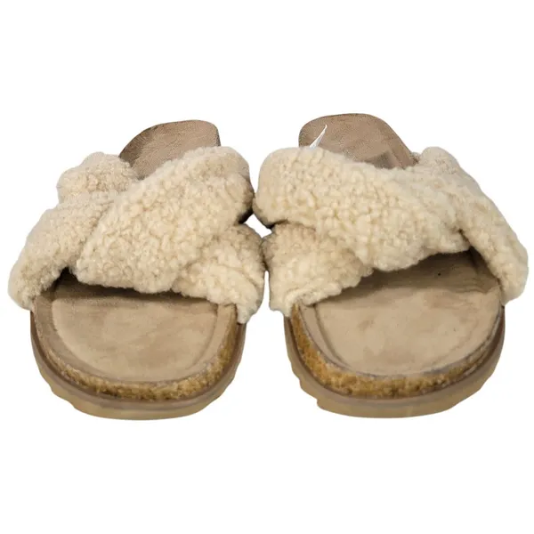 Treasure and Bond Sherpa Slide Sandals Cream Women Size 6‎ Comfort Cozy Warm - Image 3