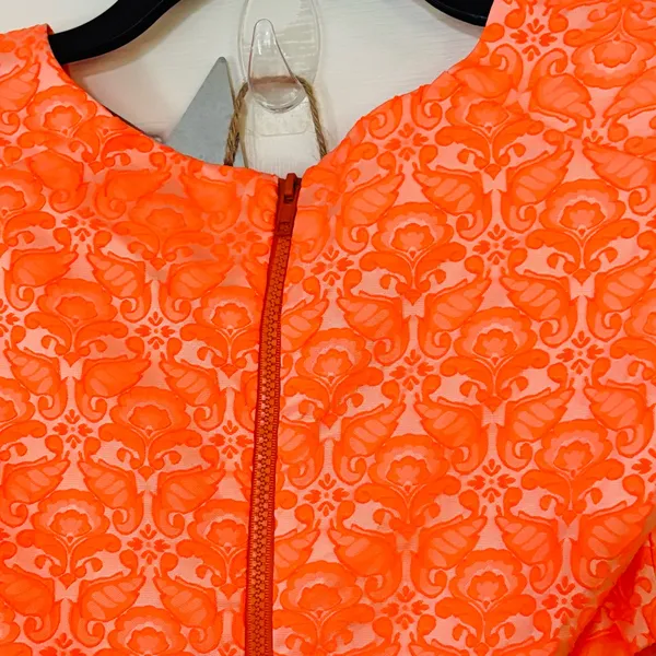 Neon Floral Brocade Fit & Flare Cut Out‎ Sides 0308 - Image 5