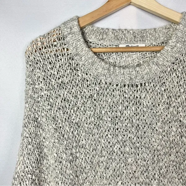 Madewell Baez Gray Knit Pullover‎ Sweater L - Image 4