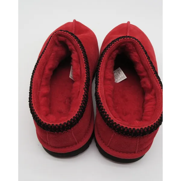UGG Tasman Red Suede Sheepskin Lined Slippers Mens 6 Womens 8 1019066 - Image 2