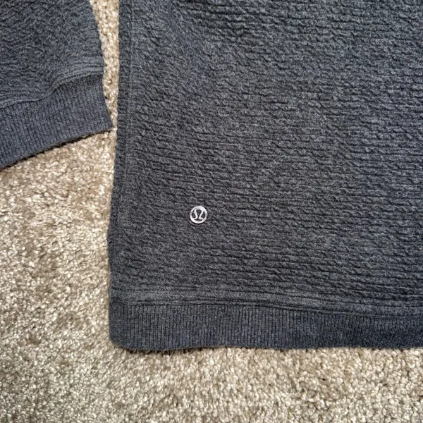 Lululemon Textured Knit Funnel Neck Pullover Womens 10 Grey Excellent Oversized‎ - Image 5
