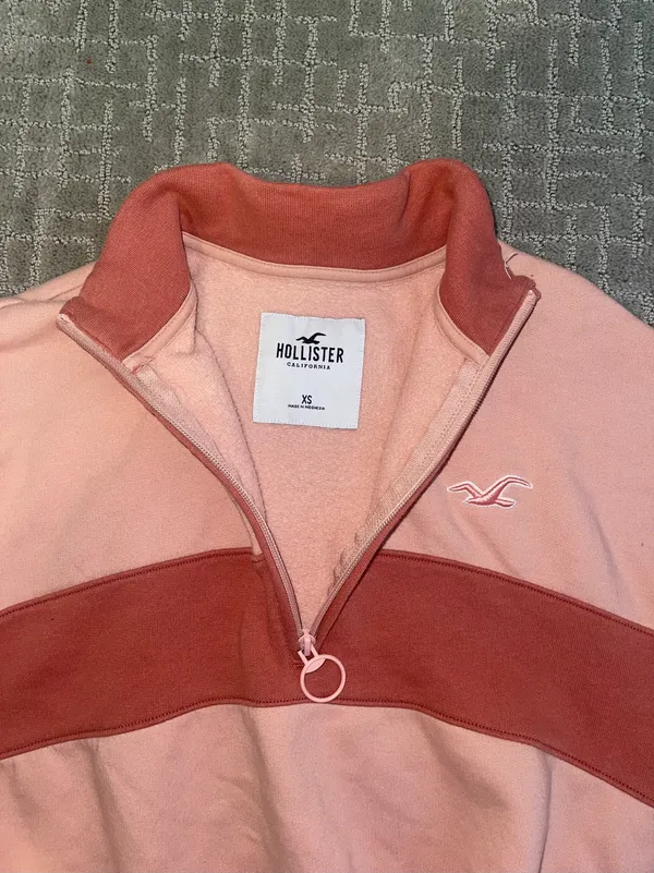 Pink Quarter Zip Sweatshirt - Image 6