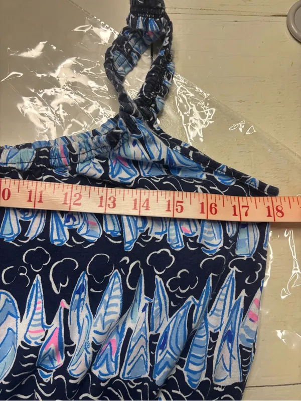 Lilly Pulitzer Loro Romper Low Tide Navy Sails Stripes Size Small Resort Beach - Image 5