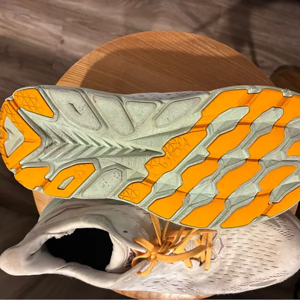 Hoka Women's Cream Athletic Shoes with Yellow Laces - Image 7