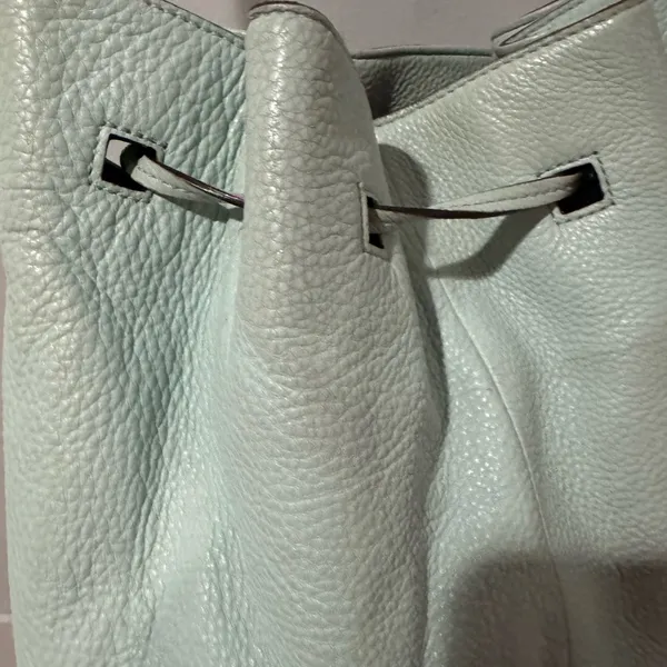KATE SPADE Grey Street Tiny Cooper Turquoise Leather Crossbody Bucket‎ Bag - Image 9