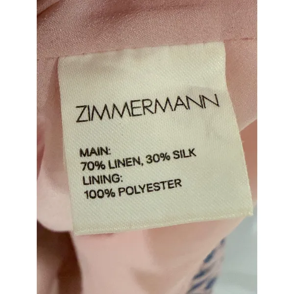 Zimmermann Draped Halter Mini Dress in Pink Botanical / Floral Bird Tulip Skirt - Image 4