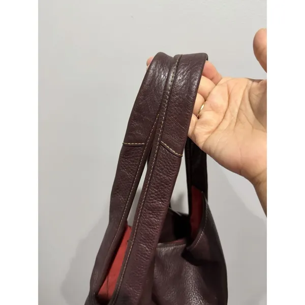 COACH Bandit Hobo 39 Natural Pebble Leather 86760 Plum Purple Leather Tote Bag I - Image 4