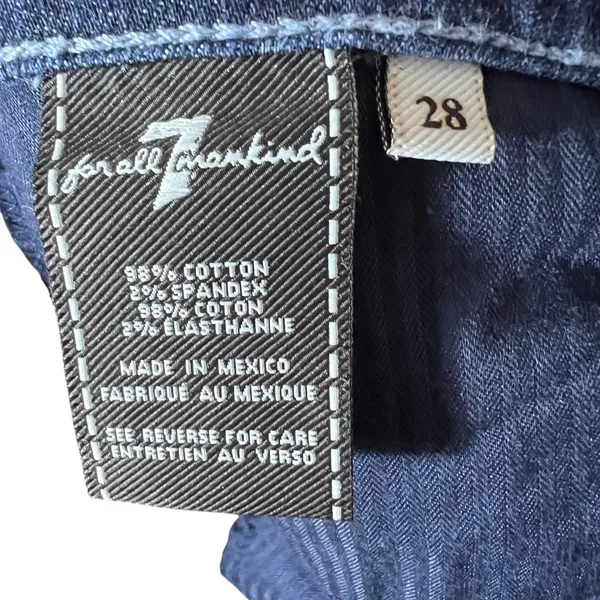 7 For All Mankind Bootcut Jeans Dark Wash Denim Indie Sleaze Size 28 - Image 6