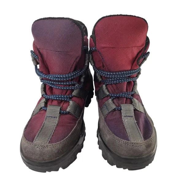 Vintage L.L bean Gray burgundy boots womens sz 7 - Image 2