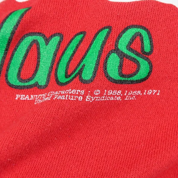 Vintage 70s Peanuts Snoopy Joe Claus Christmas Sweatshirt - Image 5