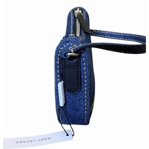 NWT Marc Jacobs Mini Drifter Denim Baguette Convertible Shoulder Bag Blue Y2K - Image 3
