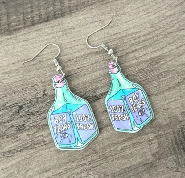 Handmade “Boy Tears” Dangle Earrings - Image 4