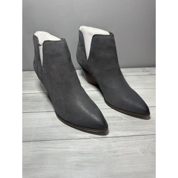 FRYE Reina Cut Out Short Gray Leather Slip On Womens Bootie Boots Size 10M 78394 - Image 5