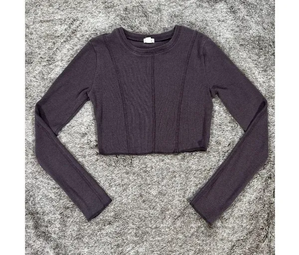 Garage Denim Kylie Exposed Seams Long Sleeve Tee Sz XS - Image 2