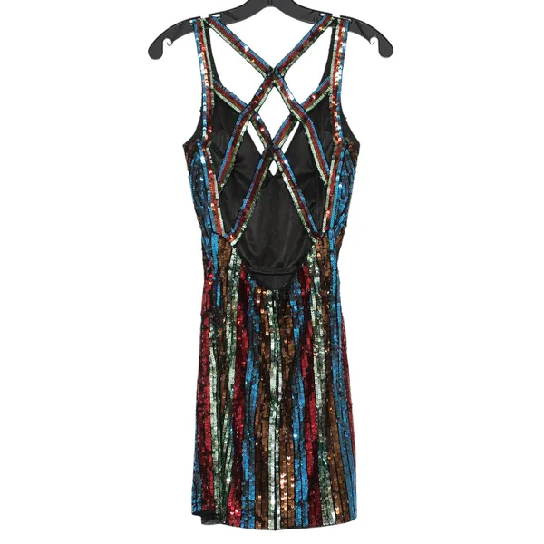 Primavera Dress All Over Sequin Y2K Disco Retro Statement‎ Glam Party Colorful 2 - Image 9