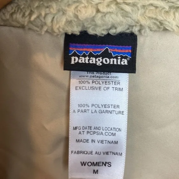 Patagonia Tan Los Gatos Sleeveless Zip Up Soft Teddy Sherpa Vest M - Image 4
