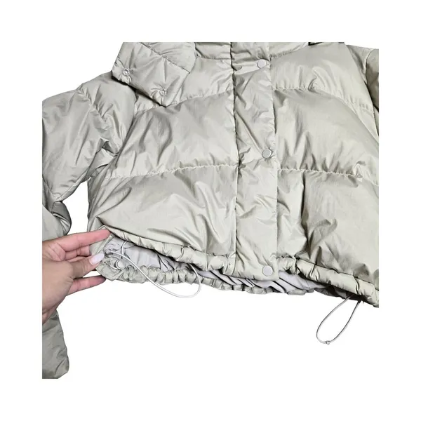 Lululemon Wunder Puff‎ Super-Cropped Jacket in Heathered Raw Linen Size: 12 - Image 3