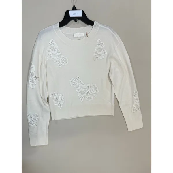 Loveshackfancy Lazuli Cashmere & Lace Sweater Small - Image 3