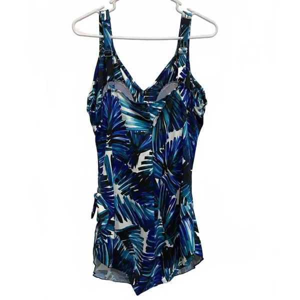 Maxine of Hollywood Palmtastic Wide Strap Sarong One Piece Swim Plus Size 20W - Image 3