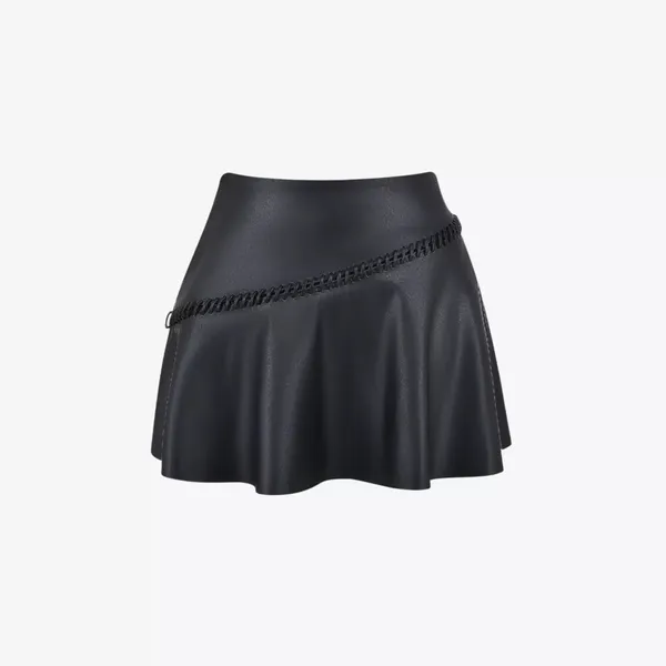 HOUSE OF CB Nova Vegan Leather Mini Skirt, Black, Large - Image 7