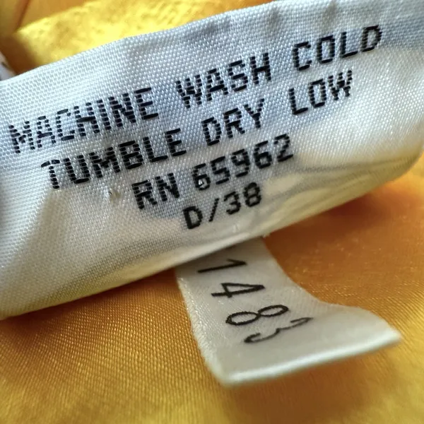 Vintage Stefanie Lingerie Slip‎ Dress L Chemise Button Golden Yellow Hong Kong - Image 11